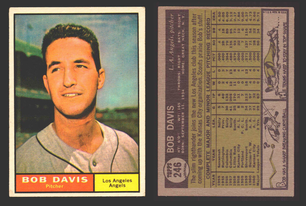 1961 Topps Baseball Trading Card You Pick Singles #200-#299 VG/EX #	246 Bob Davis - Los Angeles Angels RC  - TvMovieCards.com