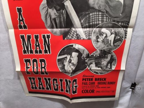 Original 1973 "A Man For Hanging" 1 Sheet Movie Poster 27"x 41"   - TvMovieCards.com