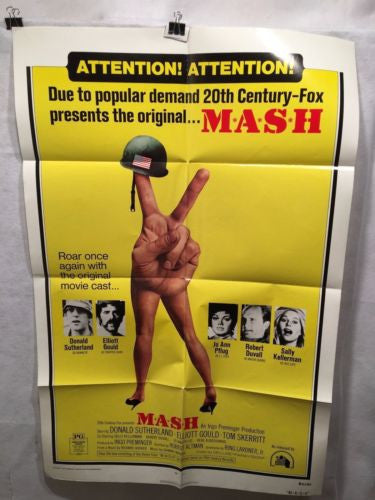 Original 1973 "Mash" One Sheet Rerelease Movie Poster 27x41 SUTHERLAND GOULD   - TvMovieCards.com
