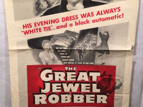 Original 1950 The Great Jewel Robber Movie Poster 27 x 41 Great for Decor   - TvMovieCards.com
