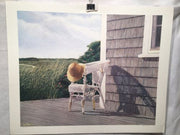 Vintage Tom Mielko - Sun Hat On White Wicker Chair Print Signed Numbered 277/295   - TvMovieCards.com