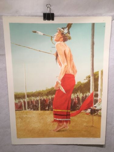 Vintage Western Indian Artwork "The Dancer" William Nelson Signed Artist Proof   - TvMovieCards.com