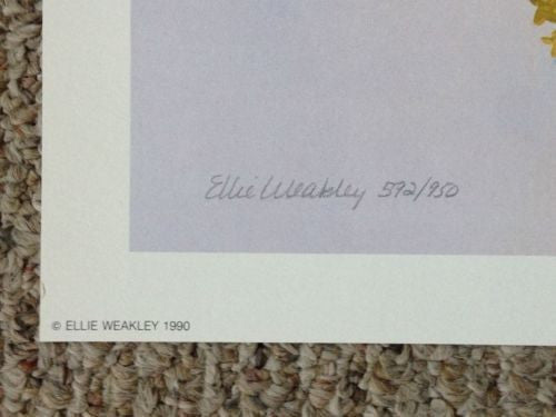 Ellie Weakley "Flower Fantasy" Lithograph Print Number/Signed   - TvMovieCards.com
