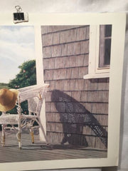Vintage Tom Mielko - Sun Hat On White Wicker Chair Print Signed Numbered 277/295   - TvMovieCards.com
