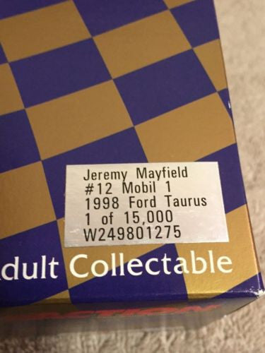 Action 1/24 Diecast #12 Jeremy Mayfield Mobil 1 1998 Ford Taurus Nascar   - TvMovieCards.com