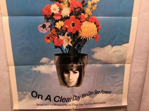 Original 1970 "On a Clear Day You Can See Forever" 1 Sheet Movie Poster 27x 41"   - TvMovieCards.com