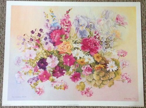 Ellie Weakley "Flower Fantasy" Lithograph Print Number/Signed   - TvMovieCards.com