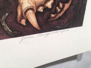 Vintage John Longendorfer "Stone Age" Lithograph Print Signed Numbered 189/275   - TvMovieCards.com