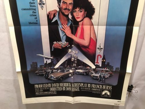 Original 1980 "Rough Cut"  1 Sheet Movie Poster 27"x 41" Burt Reynolds   - TvMovieCards.com