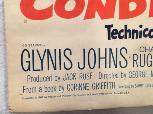 Papa's Delicate Condition Insert 14" x 36" 1963 Jackie Gleason Glynis Johns   - TvMovieCards.com