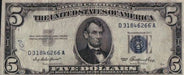 (3) 1953 Fr 1655 $5 Silver Certificates Blue Seal Lincoln Priest and Humphrey   - TvMovieCards.com