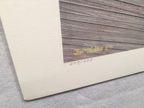 Vintage Tom Mielko - Sun Hat On White Wicker Chair Print Signed Numbered 277/295   - TvMovieCards.com