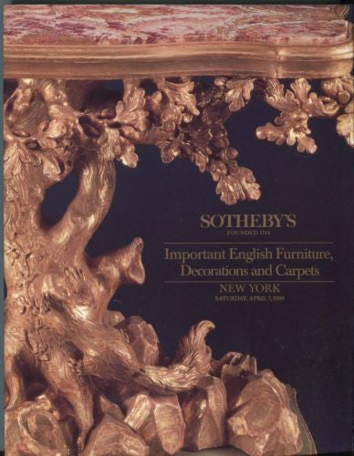 Sotheby's Auction Catalog April 7th 1990 - English Furniture Decorations Carpets   - TvMovieCards.com