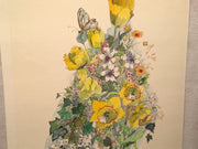 Vintage M Cole "Daffodils and Tulips" Lithograph Signed Numbered 58/350 Print   - TvMovieCards.com