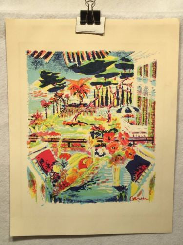 Dimitrie Berea 1908-1975 Lithograph Print - Seaside Cabana   - TvMovieCards.com
