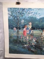 Vintage L. Gordon - Garden Of Melody Serigraph Print Signed Numbered 272/550   - TvMovieCards.com
