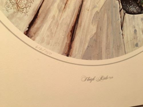James Milton Smith "Sleigh Ride" Signed Lithograph Print 616/750   - TvMovieCards.com