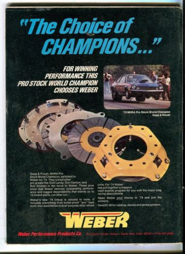 1974 January Hot Rod Magazine March Back Issue - 25 MPG From Your Street V8   - TvMovieCards.com