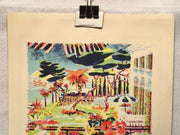 Dimitrie Berea 1908-1975 Lithograph Print - Seaside Cabana   - TvMovieCards.com
