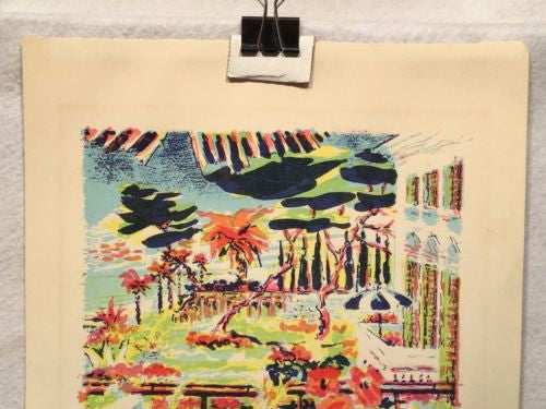 Dimitrie Berea 1908-1975 Lithograph Print - Seaside Cabana   - TvMovieCards.com