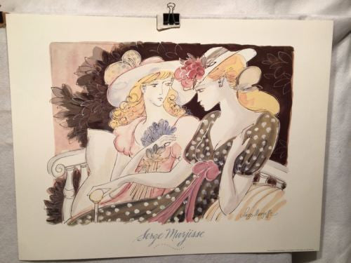 Les Confidences- Serge Marjisse - Lithograph Art Print Poster 25.5 x 19.5   - TvMovieCards.com