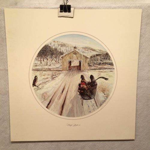 James Milton Smith "Sleigh Ride" Signed Lithograph Print 616/750   - TvMovieCards.com