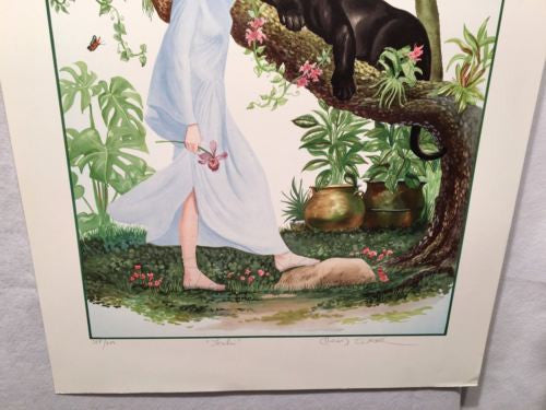 Miriam Ecker "Lorelei" Girl and Panther Signed Numbered 288/300 Lithograph Print   - TvMovieCards.com