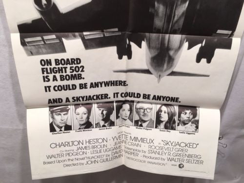 Original 1972 "Skyjacked" 1 Sheet Movie Poster 27"x 41" Charlton Heston   - TvMovieCards.com
