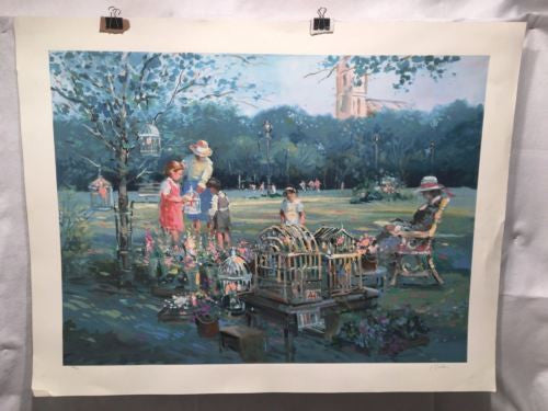 Vintage L. Gordon - Garden Of Melody Serigraph Print Signed Numbered 272/550   - TvMovieCards.com