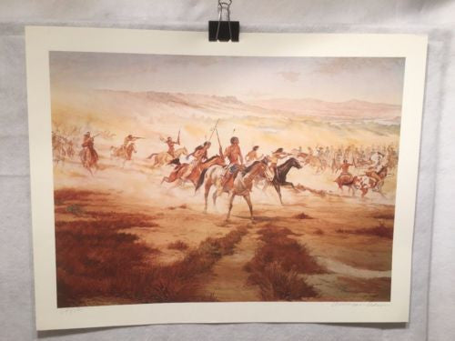 Vintage Western Indian Artwork William Nelson Signed Numbered 247/500   - TvMovieCards.com