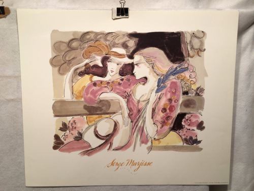 Sur Le Banc - Serge Marjisse - Lithograph Art Print Poster 24 x 20   - TvMovieCards.com