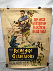 Vintage Original 1965 Revenge of the Gladiators Movie Poster 40" x 30"   - TvMovieCards.com