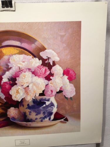 Vintage Sidney F. Willis Peonies - New York Graphic Print   - TvMovieCards.com