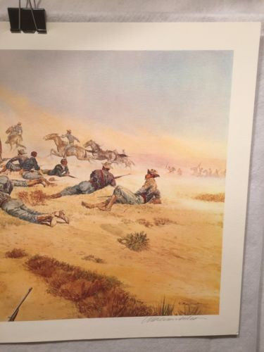Vintage Western Cowboy Artwork William Nelson Signed in Pencil   - TvMovieCards.com