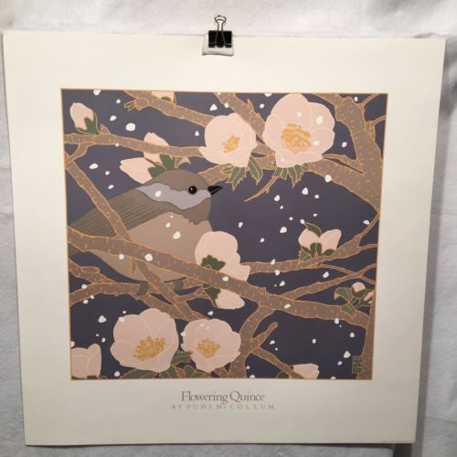 Flowering Quince - Sudi Mccollum - Lithograph Art Print Poster 24" x 24"   - TvMovieCards.com