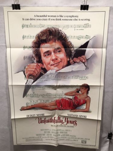 Original 1984 "Unfaithfully Yours" 1 Sheet Movie Poster 27"x 41" Dudley Moore   - TvMovieCards.com
