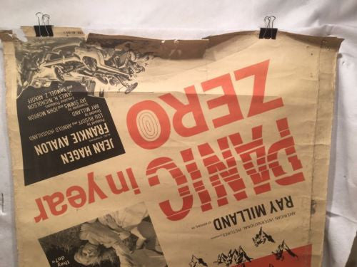 Vintage Original Panic in Year Zero Movie Poster - 1962 - Ray Milland 40"x60"   - TvMovieCards.com