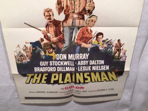1966 Don Murray "The Plainsman" One Sheet Movie Poster - 27x41   - TvMovieCards.com