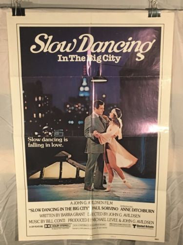 Original 1978 "Slow Dancing in the Big City" 1 Sheet Movie Poster 27"x 41"   - TvMovieCards.com