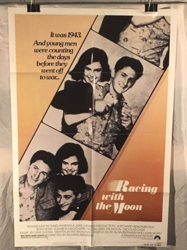 Original 1984 "Racing with the Moon" 1 Sheet Movie Poster 27x 41" Sean Penn   - TvMovieCards.com