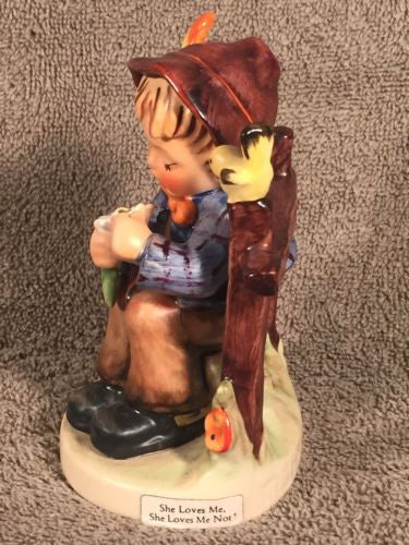 Goebel Hummel Figurine #174 "She Loves Me She Loves Me Not" TMK5 Germany 4.25"   - TvMovieCards.com