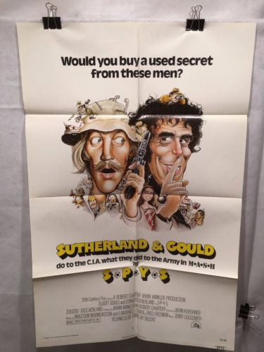 Original 1974 "SPYS" 1 Sheet Movie Poster 27"x 41" Sutherland & Gould   - TvMovieCards.com