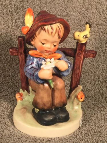 Goebel Hummel Figurine #174 "She Loves Me She Loves Me Not" TMK5 Germany 4.25"   - TvMovieCards.com
