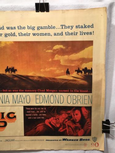 Original 1957 The Big Land Half Sheet Movie Poster 22 x 28 Edmond O'Brien Ladd   - TvMovieCards.com