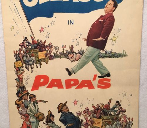 Papa's Delicate Condition Insert 14" x 36" 1963 Jackie Gleason Glynis Johns   - TvMovieCards.com