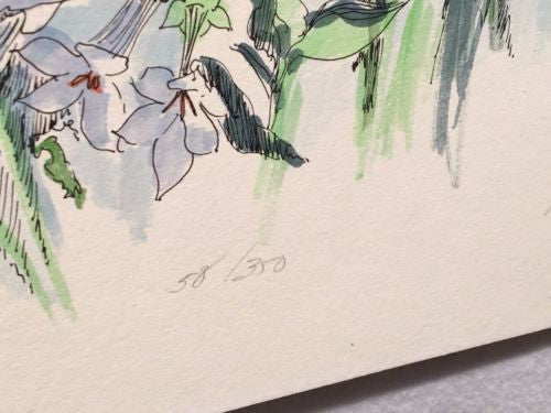 Vintage M Cole "Daffodils and Tulips" Lithograph Signed Numbered 58/350 Print   - TvMovieCards.com