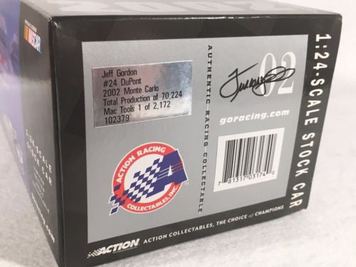 Action 1/24 Diecast #24 Jeff Gordon Dupont 200 Years 2002 Monte Carlo   - TvMovieCards.com