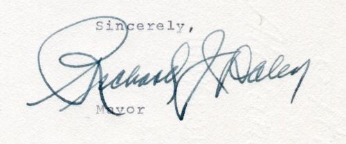 Richard J Daley Chicago Mayor Signature Letter November 14, 1972   - TvMovieCards.com