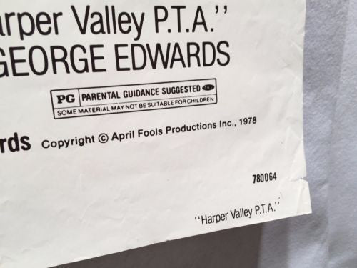 1978 Harper Valley PTA Style B One Sheet Original Movie Poster 27x41   - TvMovieCards.com