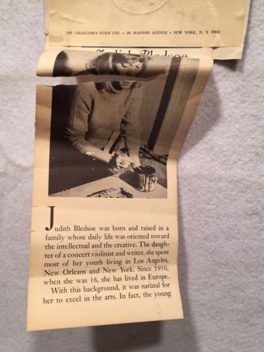 Judith Bledsoe Signed Lithograph Print - Sail Boats In Small Harbor   - TvMovieCards.com